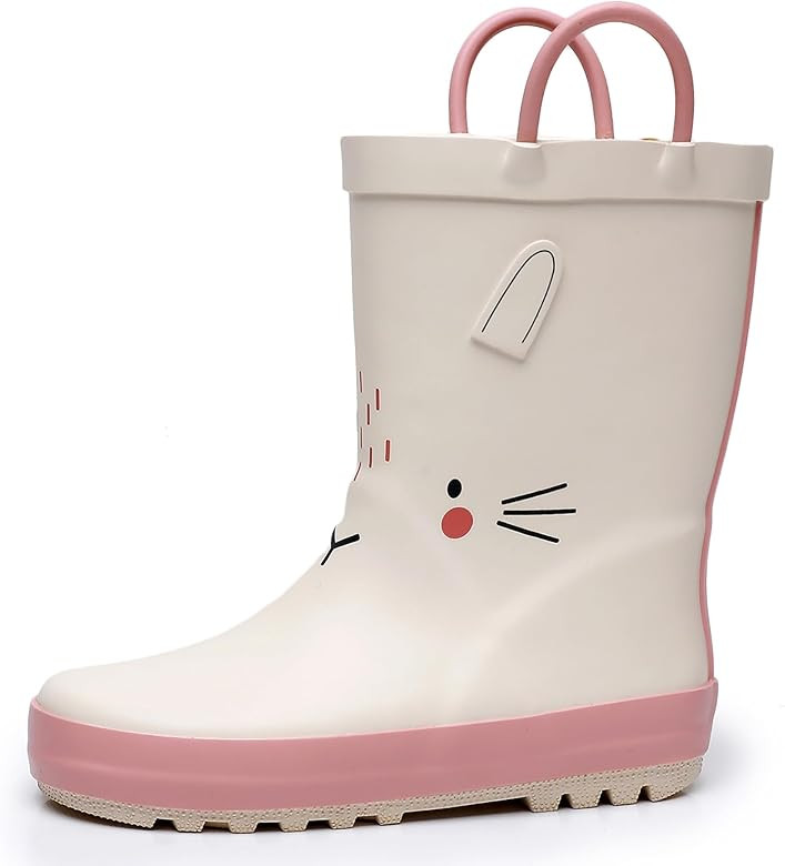 WTW Toddler and Kids Rain Boots Unisex-Child Waterproof Rubber Rain Boots with Easy-On Handles in... | Amazon (US)