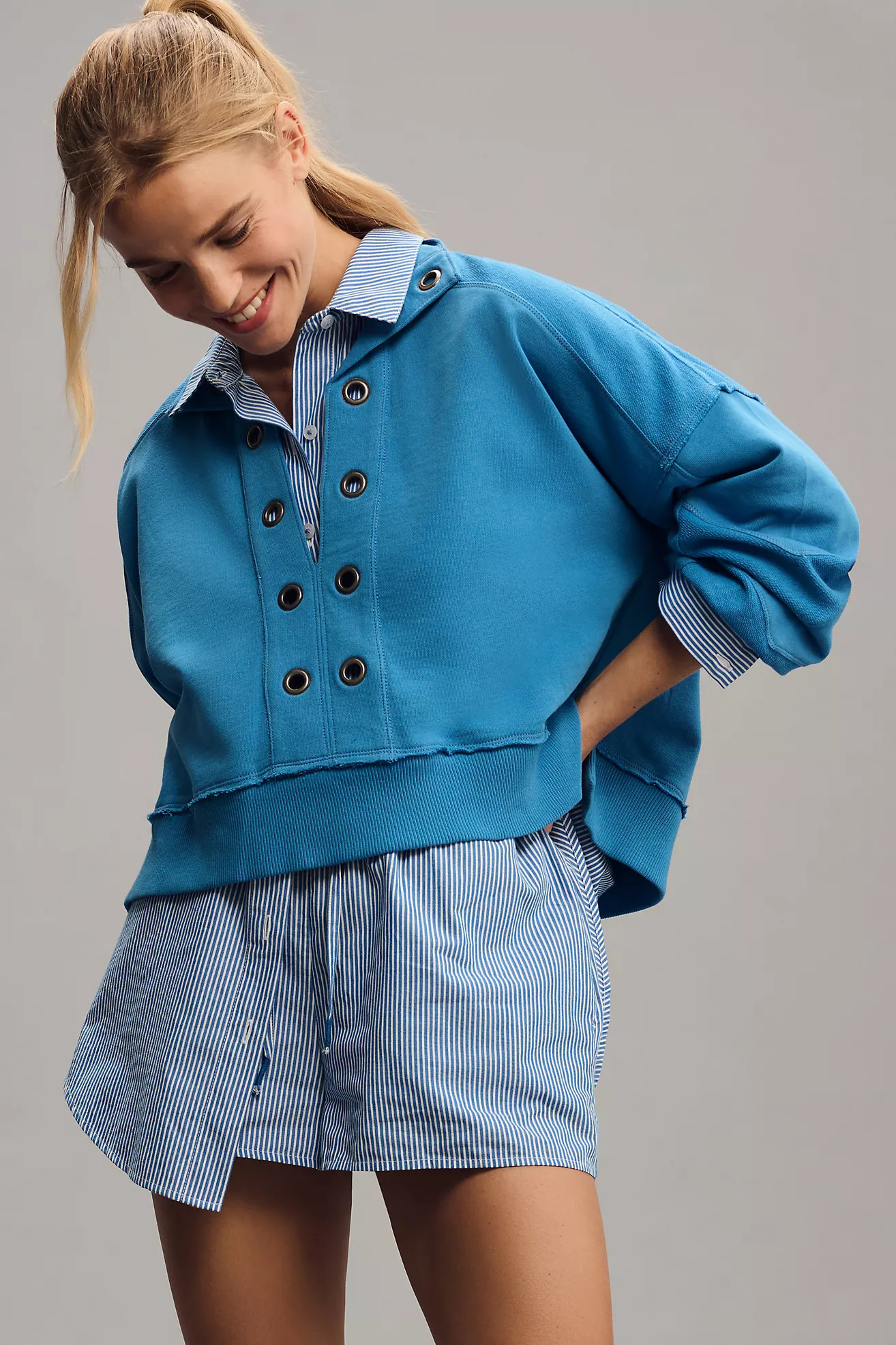 The Kamrie Pieced Popover Top by Pilcro | Anthropologie (US)