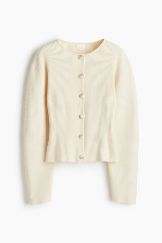 H & M - Rib-Knit Cardigan - Beige | H&M (US + CA)