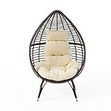 Christopher Knight Home Cutter Teardrop Wicker Lounge Chair with Cushion, Multibrown | Amazon (US)