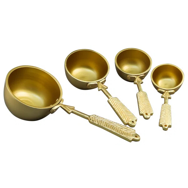 Bungalow Rose Gruver Tone Etched Arrow 4-Pieces Measuring Cup Set (Set of 4) | Wayfair North America