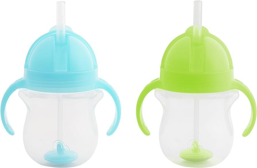 Munchkin® Any Angle™ Weighted Straw Trainer Cup with Click Lock™ Lid, 7 Ounce, 2 Count (Pack... | Amazon (US)