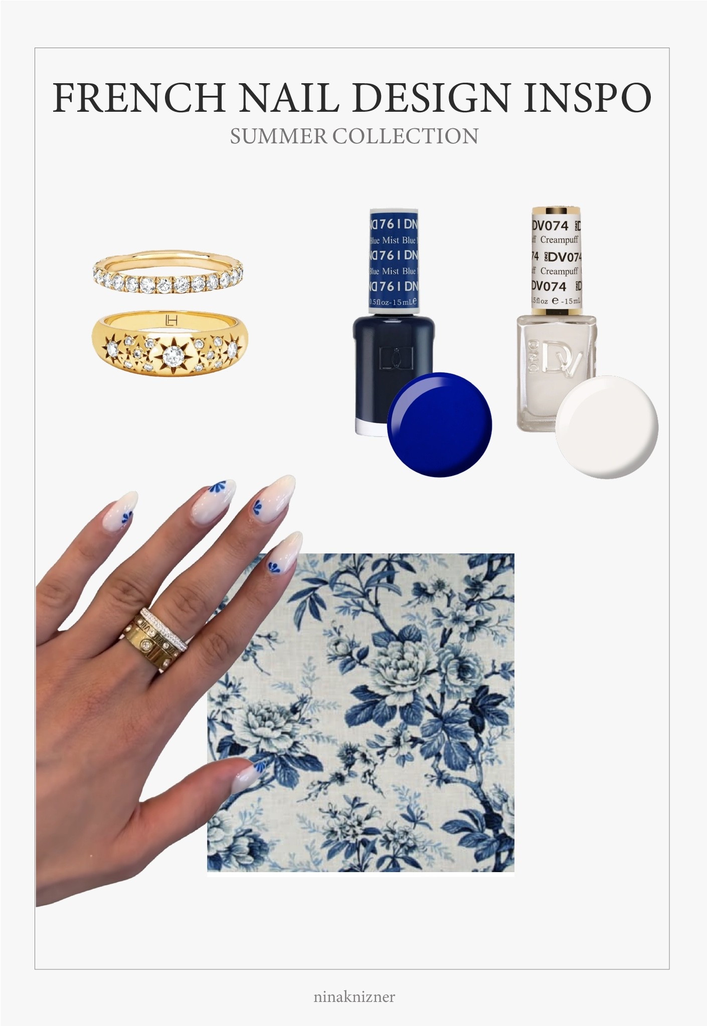 French Nail Design Inspiration.

Felt inspired by this classic French textile pattern, it’s so elegant and feminine. So pretty with a white dress, and perfect for European summer travels.

Summer Nails | European Nails | Heirloom Jewelry 


#LTKStyleTip #LTKSeasonal #LTKTravel