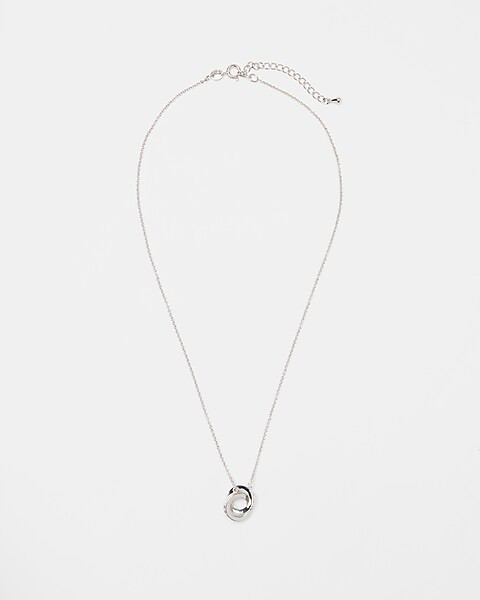 Cubic Zirconia Interlocking Circle Drop Necklace | Express