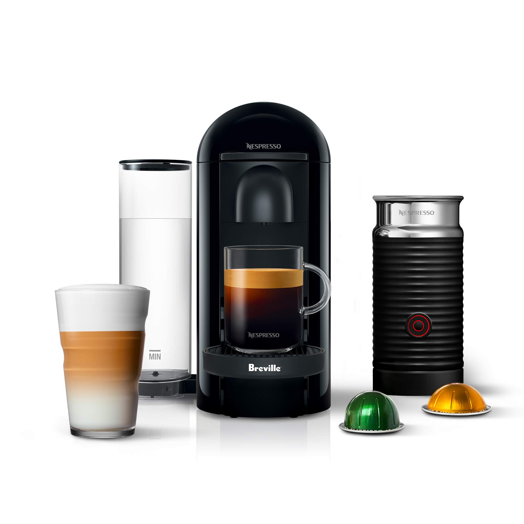 Nespresso Vertuo Plus Coffee and Espresso Maker by Breville, Ink Black with Aeroccino Milk Frothe... | Amazon (US)