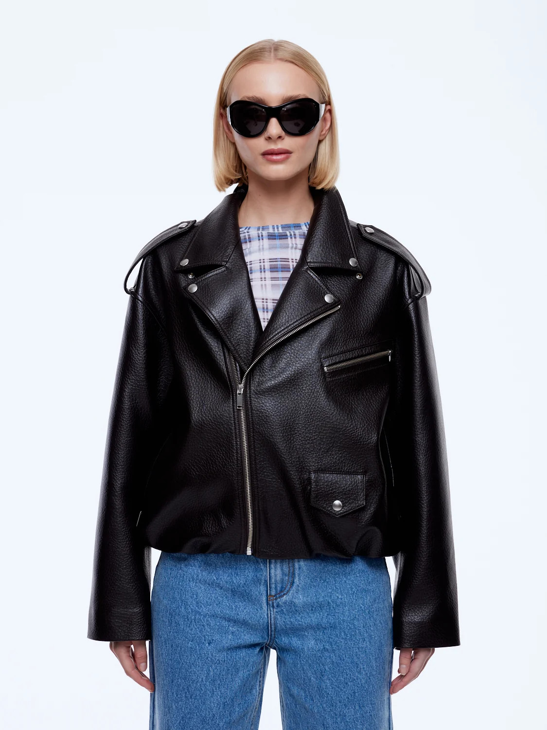 FAUX LEATHER BIKER JACKET | Ena Pelly