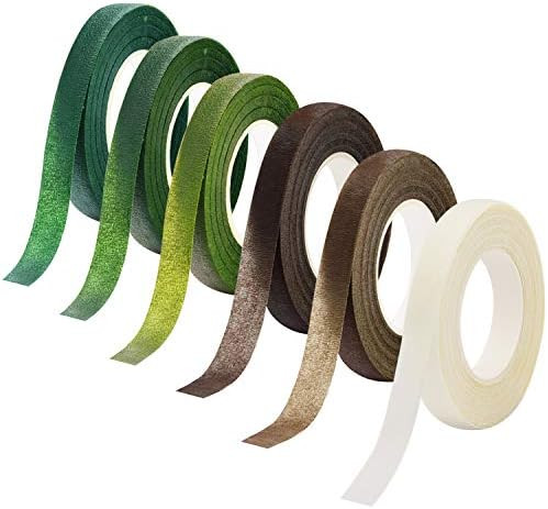 Livder 6 Colors Floral Tapes Flower Adhesives Stem Wrap Tape (Dark Green, Green, Grass Green, White, | Amazon (US)