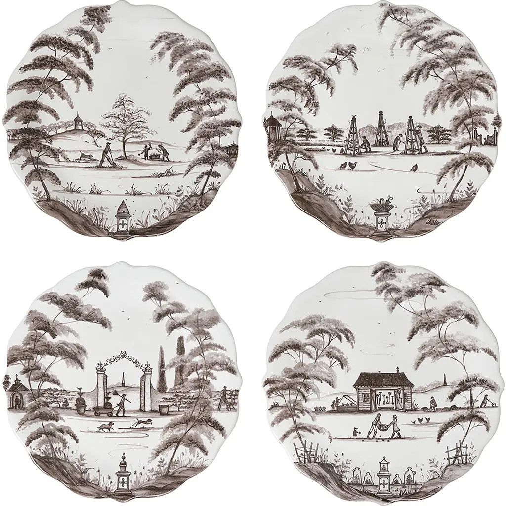 Juliska Country Estate Set of 4 Party Plates in Flint Grey at Nordstrom | Nordstrom