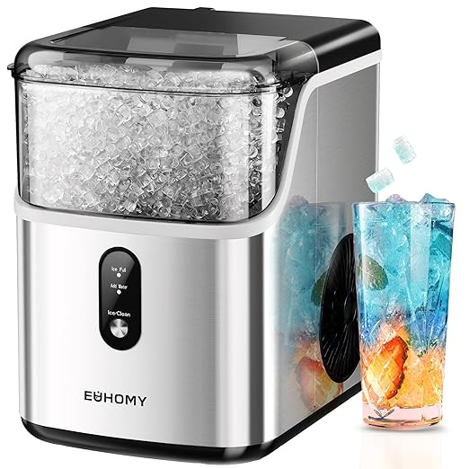 EUHOMY Nugget Ice Makers Countertop, Pebble Ice Maker Machine with 35lbs/24H Soft Ice, Self-Clean... | Amazon (US)
