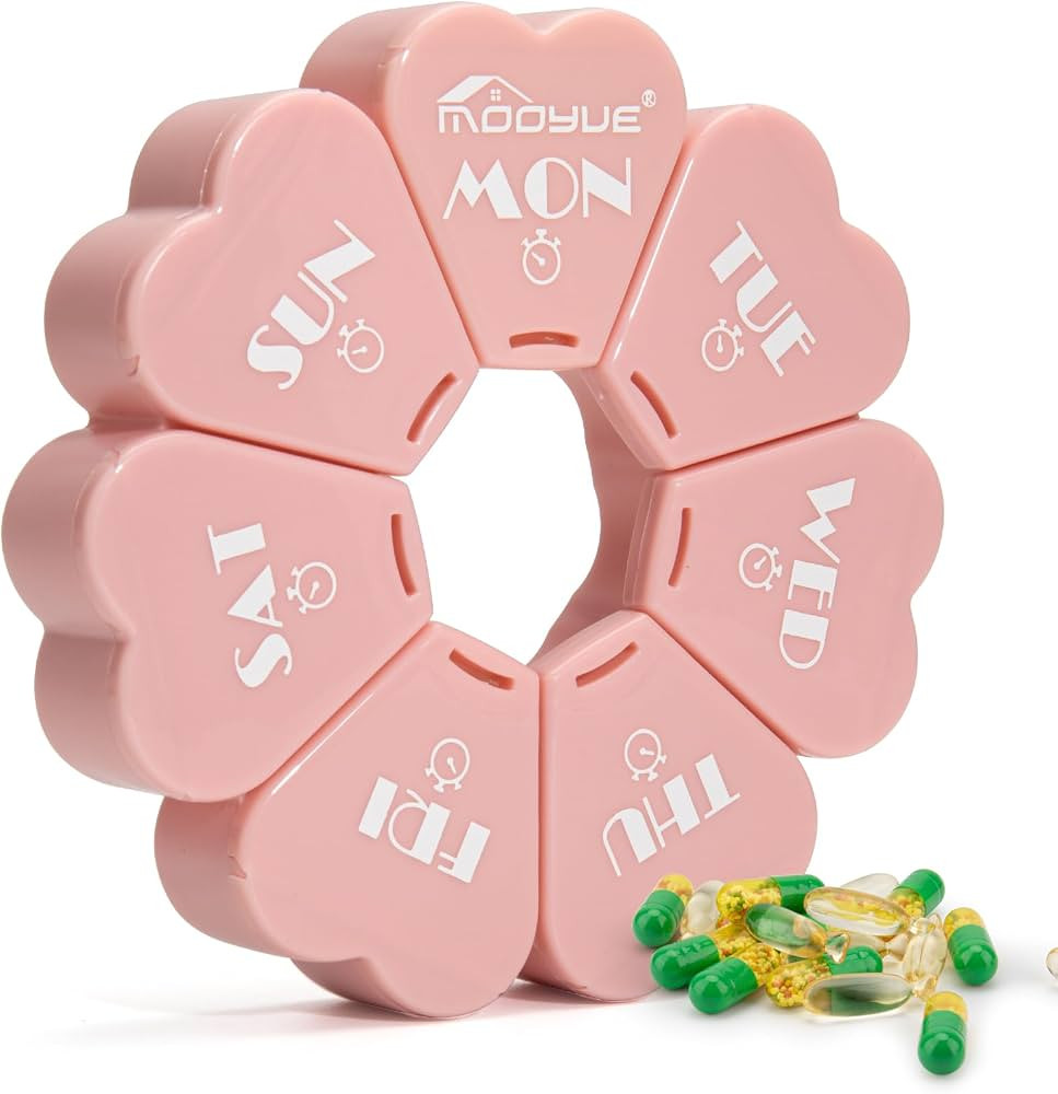 Upgrade Weekly Pill Organizer, Mooyue Travel Medicine Organizer Large Compartments Arthritis Frie... | Amazon (US)
