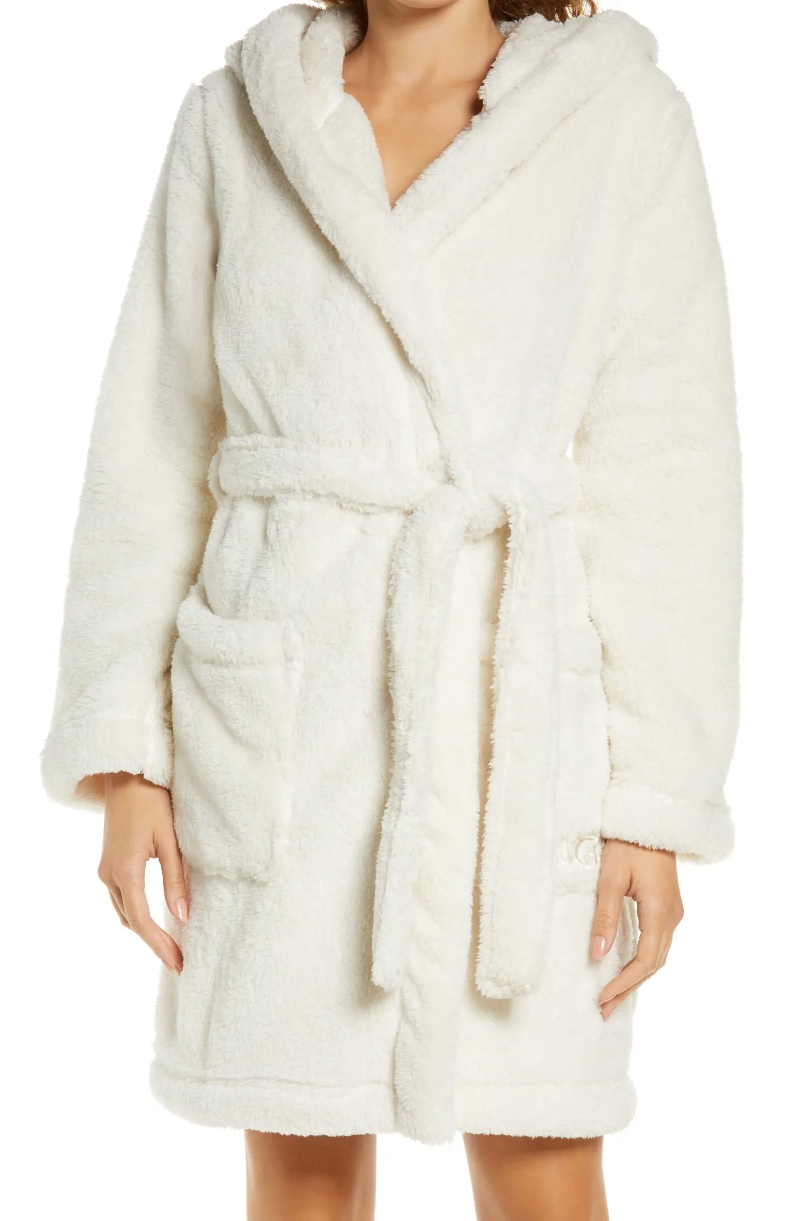 UGG® Aarti Faux Shearling Hooded Robe | Nordstrom | Nordstrom