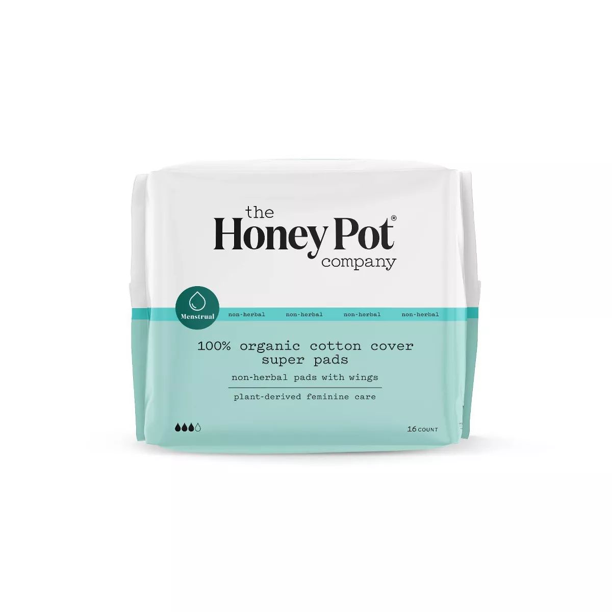 The Honey Pot Company Non-Herbal Super Pads with Wings, Organic Cotton Cover - 16ct | Target