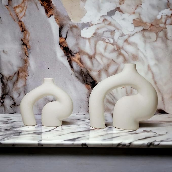 Aesthetic Ceramic Pampas Vase - Unique Modern Vases for Living Area, Office, Table, and Home Deco... | Amazon (US)