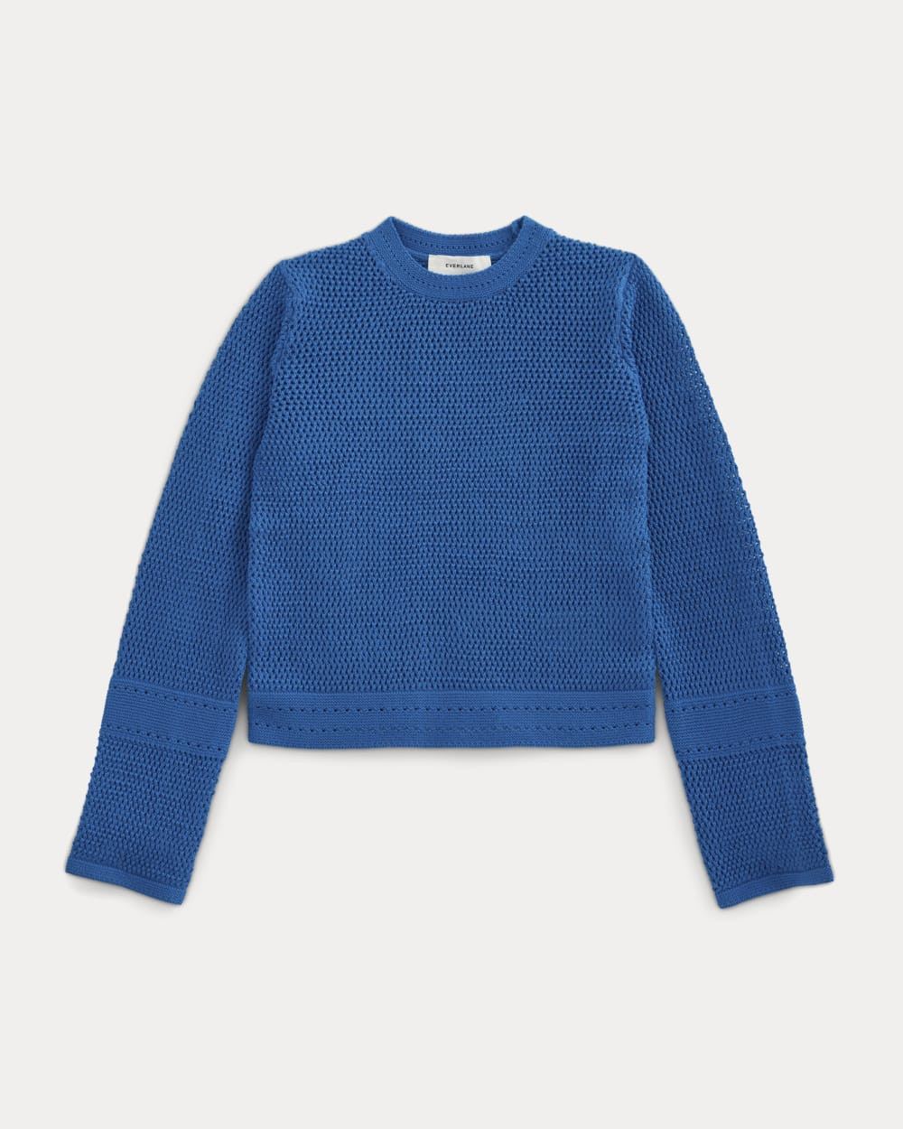 Open Knit Long-Sleeve Crew in Everyday Cotton | Black | Everlane