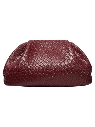 QWINEE Women's Woven Evening Bag Dumpling Clutch Purse No Strap Handbags Elegant Faux PU Leather ... | Amazon (US)