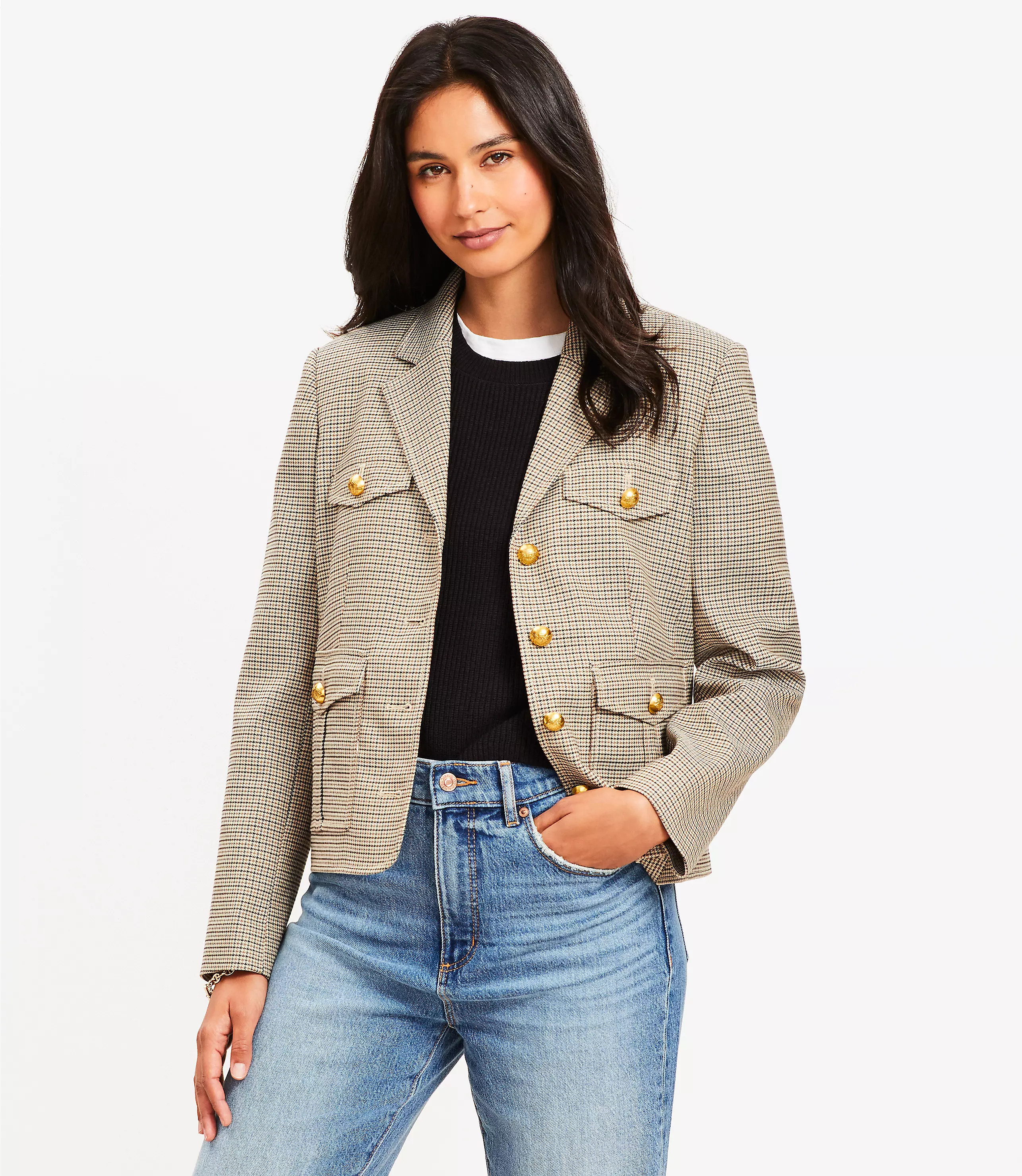 Plaid Eisenhower Jacket | LOFT