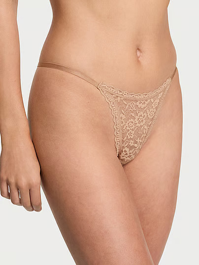 The Lacie Lace String Thong Panty, Beige, XS - Women's Panties - Victoria's Secret | Victoria's Secret (US / CA )