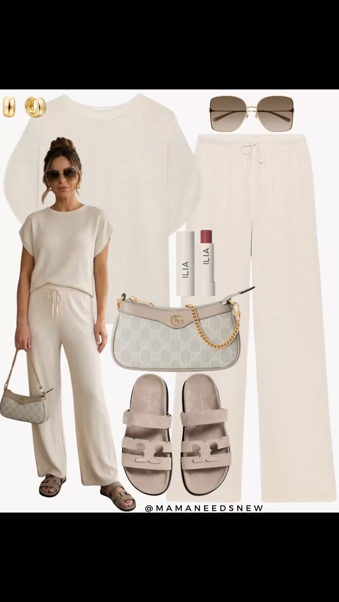 A spring to summer outfit with a matching set, footbed slide sandals and mini shoulder bag 🤍

#LTKSeasonal #LTKSaleAlert #LTKootd