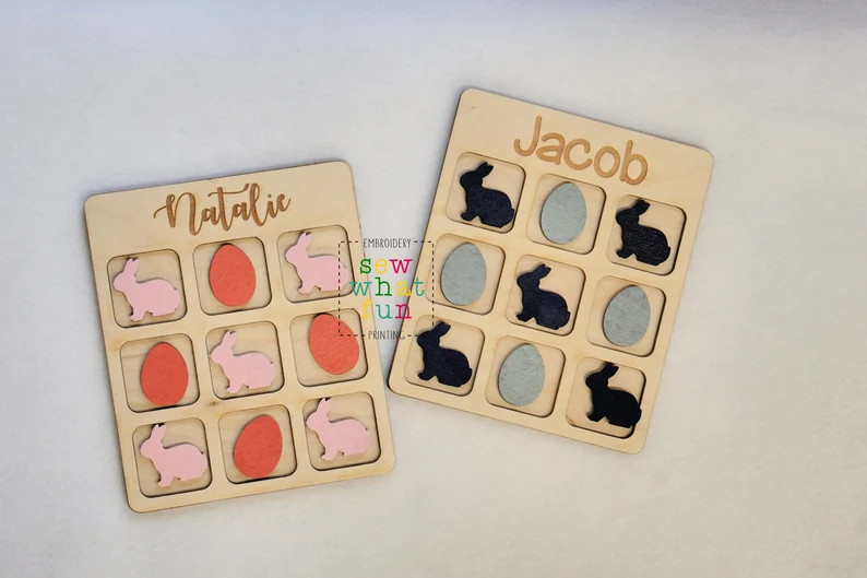 Personalized Easter Tic Tac Toe Game, Easter basket stuffer, easter gift, kids easter gift, fun p... | Etsy (US)