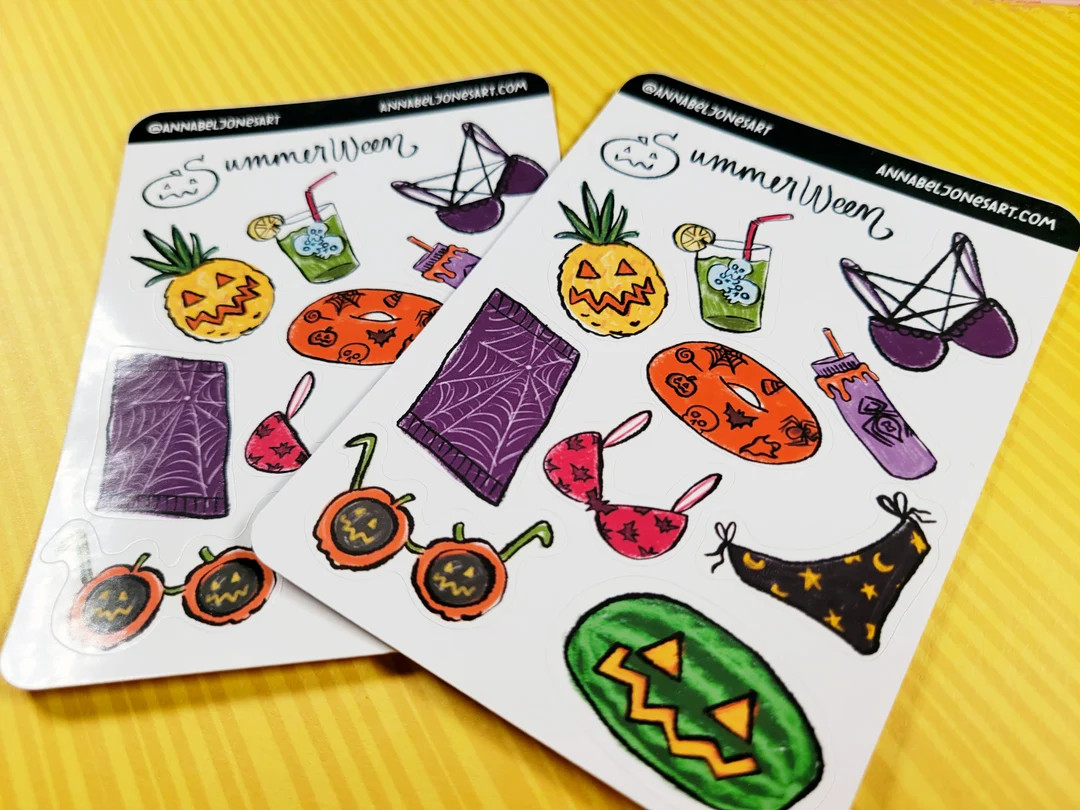 Summerween Gloss Stickers | Etsy (US)