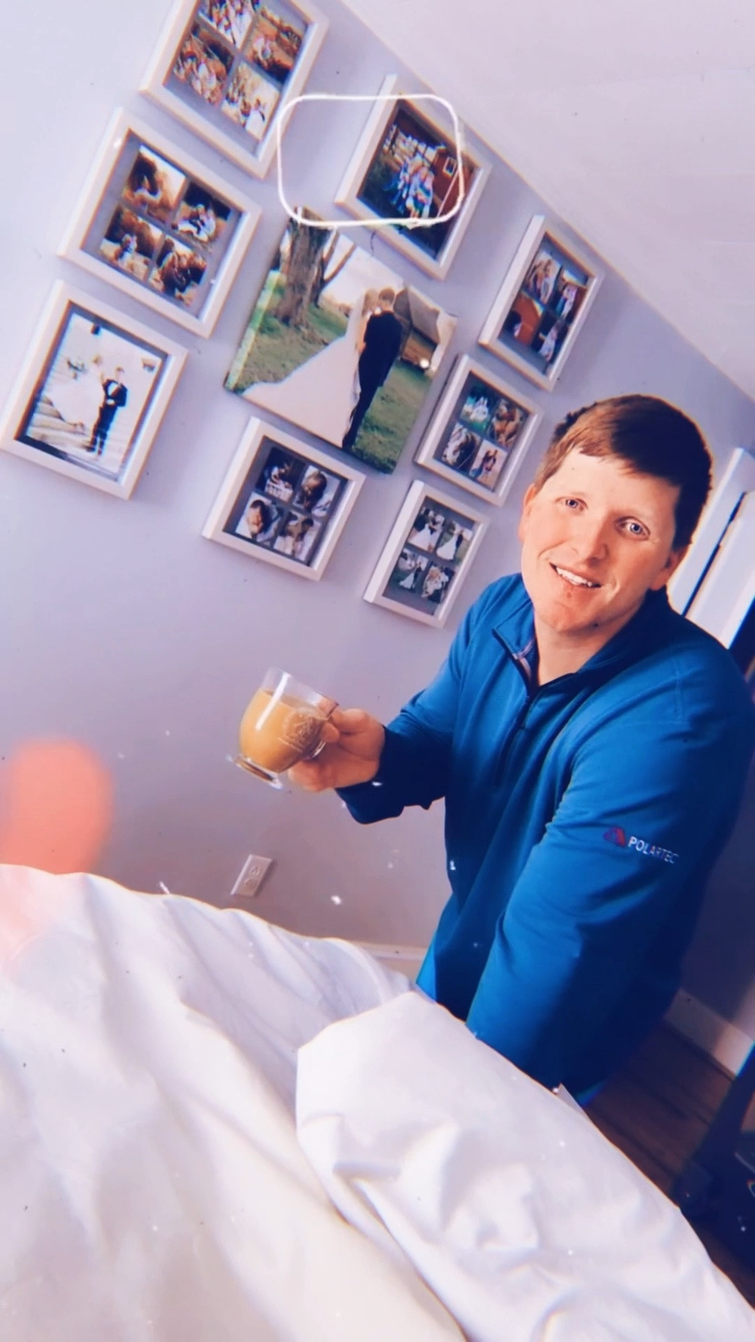 When your handsome hubby brings you coffee ☕️ in bed to start off Christmas break 🎄🥰🌟🎁