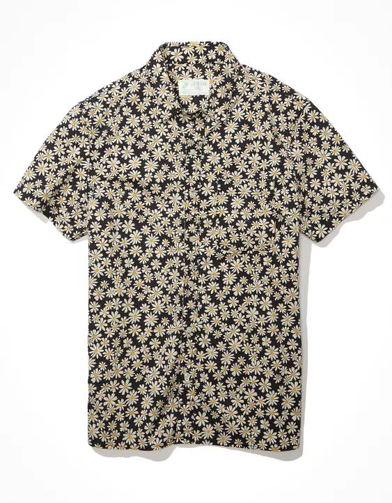 AE Tropical Button-Up Resort Shirt | American Eagle Outfitters (US & CA)