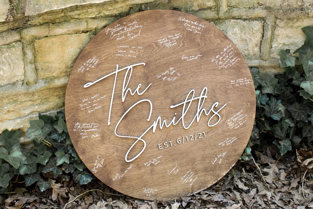 Custom Wedding Guest Book Decor, Layered Wood Wedding Sign  or Guest Book Alternative , Wood Wedd... | Etsy (US)