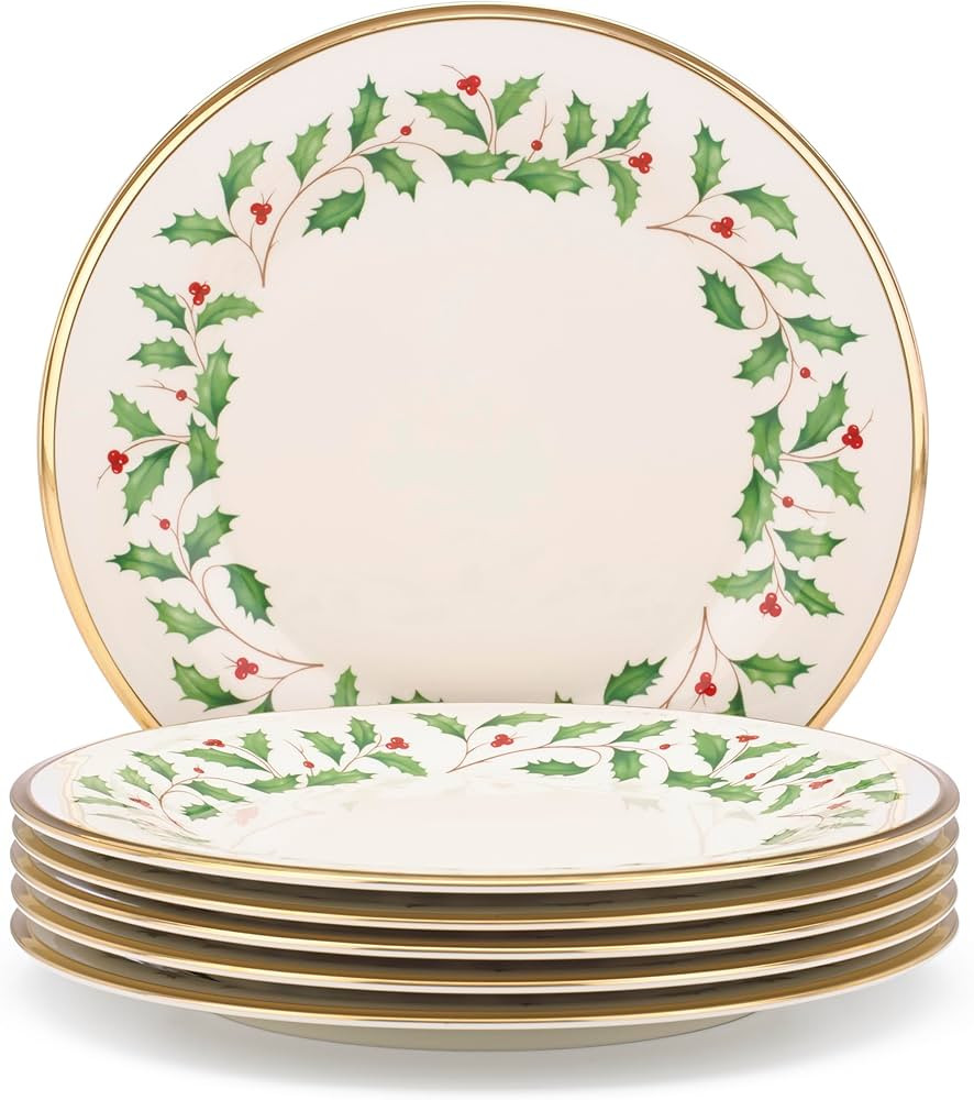 Lenox 835217 Holiday Dinner Plate Set, Buy 3 Get 6, Christmas Dinnerware | Amazon (US)