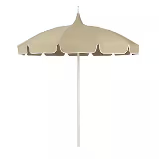 California Umbrella 8.5 ft. White Aluminum Commercial Pagoda Market Patio Umbrella with Fiberglas... | The Home Depot