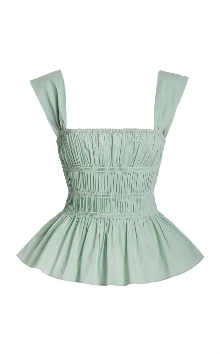 Ida Smocked Cotton Poplin Top | Moda Operandi (Global)