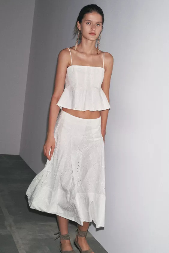 ZW COLLECTION EMBROIDERED CAPE SKIRT | Zara Canada