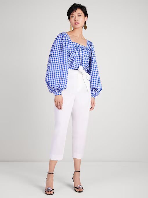 Gingham Square-neck Top | Kate Spade Outlet