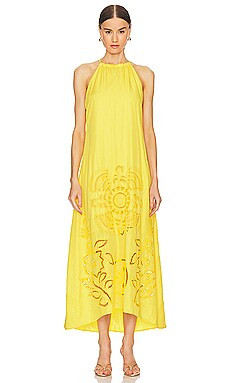 MISA Los Angeles Alejandra Dress in Canary Eyelet from Revolve.com | Revolve Clothing (Global)
