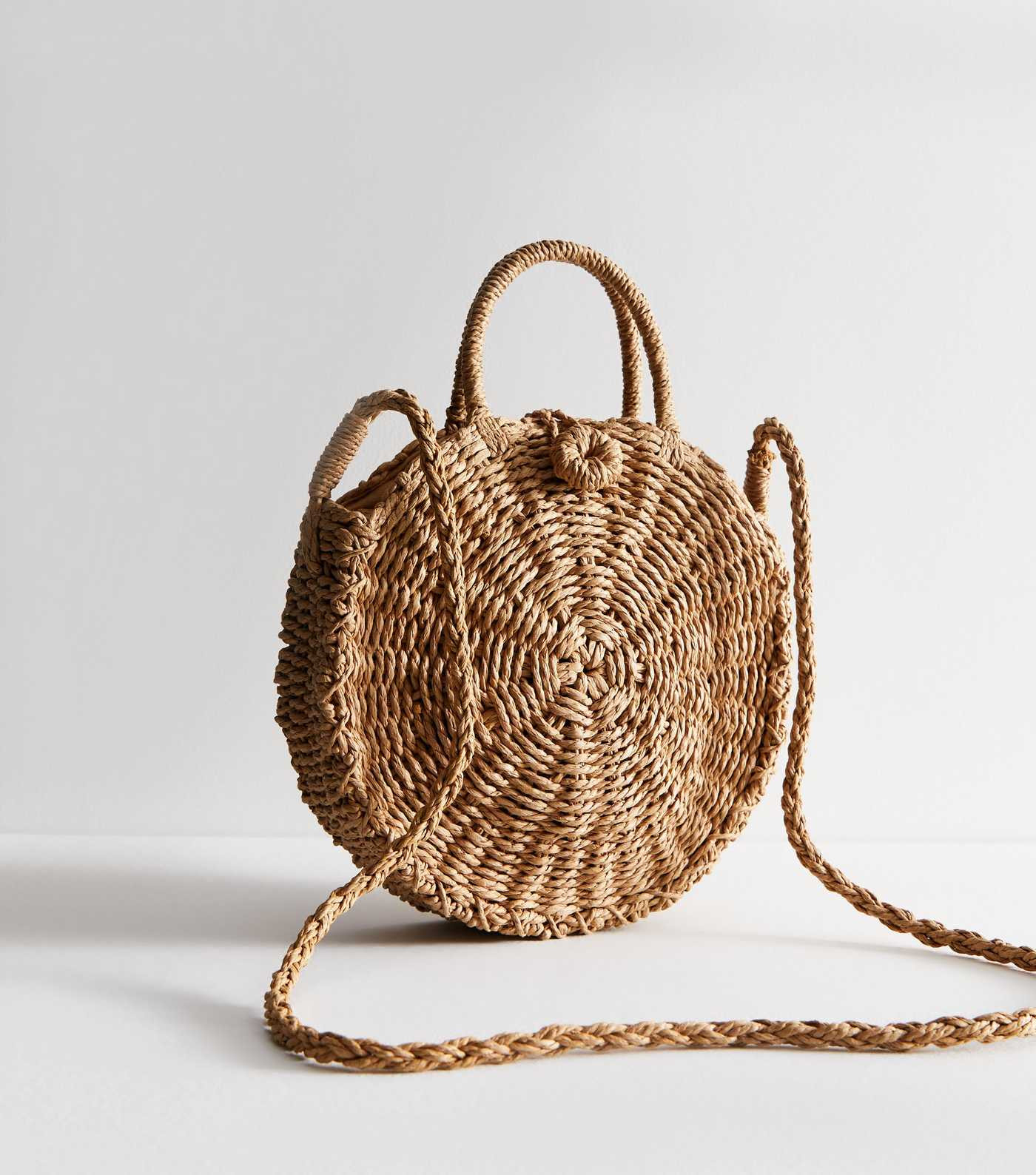 Brown Woven Circle Crossbody Bag  | New Look | New Look (UK)