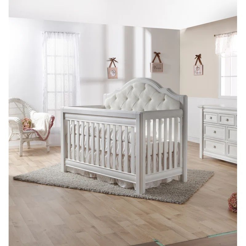 Manervia 5-in-1 Convertible Upholstered Crib | Wayfair North America