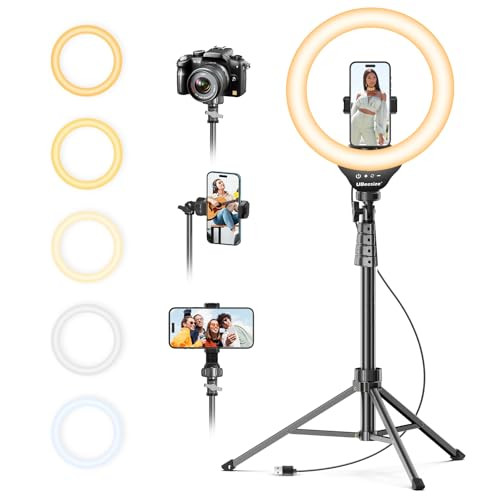 UBeesize 12'' LED Ring Light with 62'' Tripod Stand, Selfie Ring Light for Video Recording, Live ... | Amazon (US)