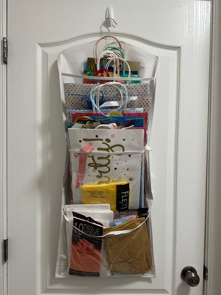 Over the door gift bag organizer - easy to see, get to and keeps bags flat. 🎁🛍️

#LTKhome #LTKHoliday #LTKfindsunder50
