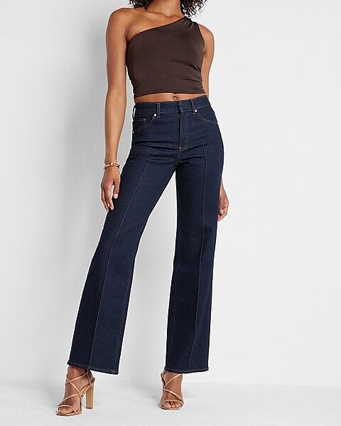 High Waisted Rinse Wide Leg Jeans | Express