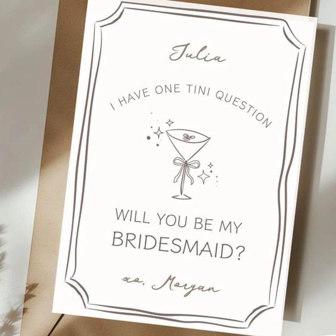 Editable Bridesmaid Proposal Dirty Martini AND Espresso Martini Theme I Have One Tini Question Wi... | Etsy (US)