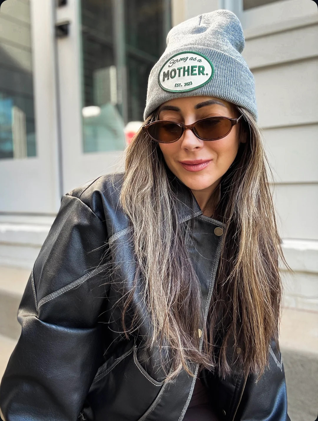 Strong as a mother®  Patch Beanie - Gray | Mother Hats