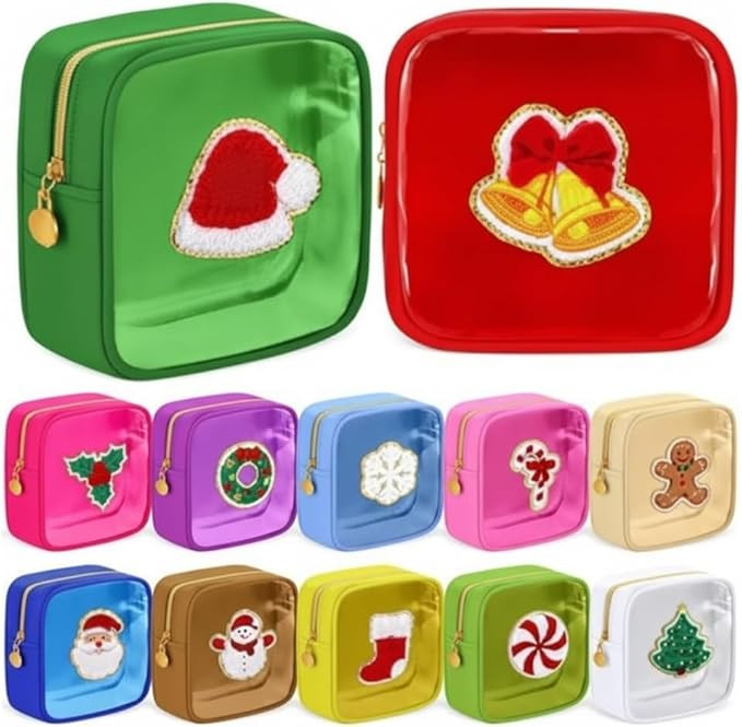 BEDARP Mini Christmas Makeup Bags, 1/4/12 Pack Christmas Mini Zippered Pouch, Skincare Pouch Xmas... | Amazon (US)