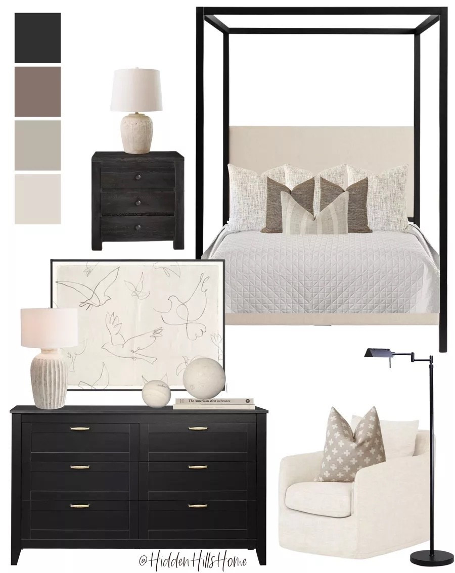 Bedroom, Bedroom mood board, primary bedroom decor, home deco, bedroom design, canopy bed, dresser, affordable nightstand #bedroom

#LTKSeasonal #LTKHome #LTKSaleAlert