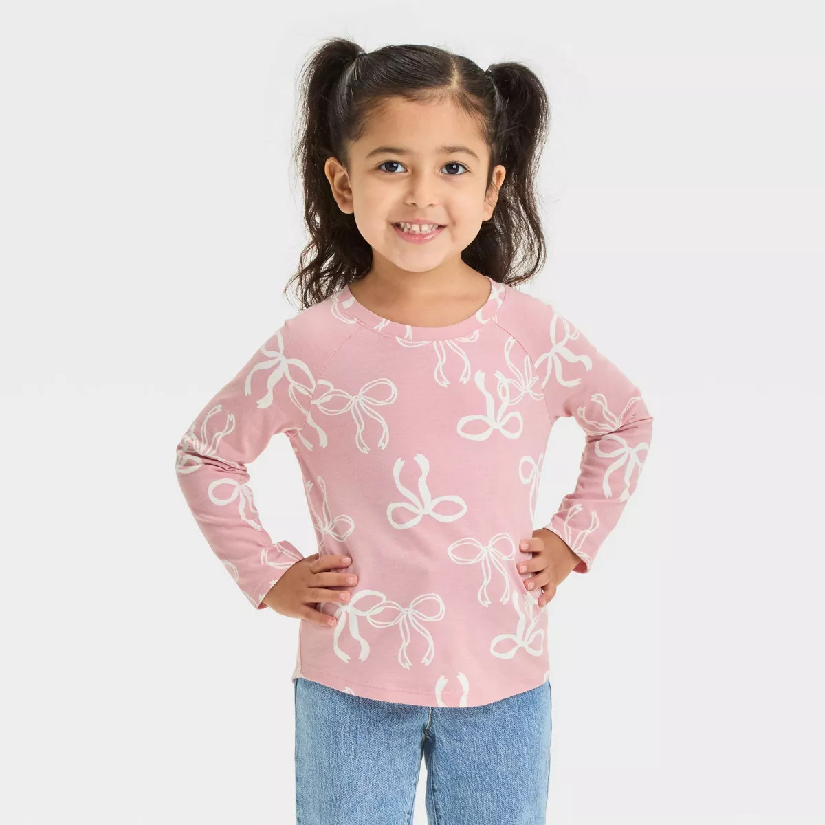 Toddler Girls' Long Sleeve Printed T-Shirt - Cat & Jack™ | Target