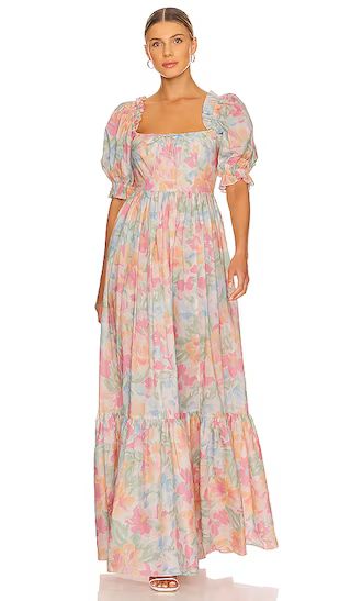 The Terrace Gown in Grapefruit Floral | Revolve Clothing (Global)