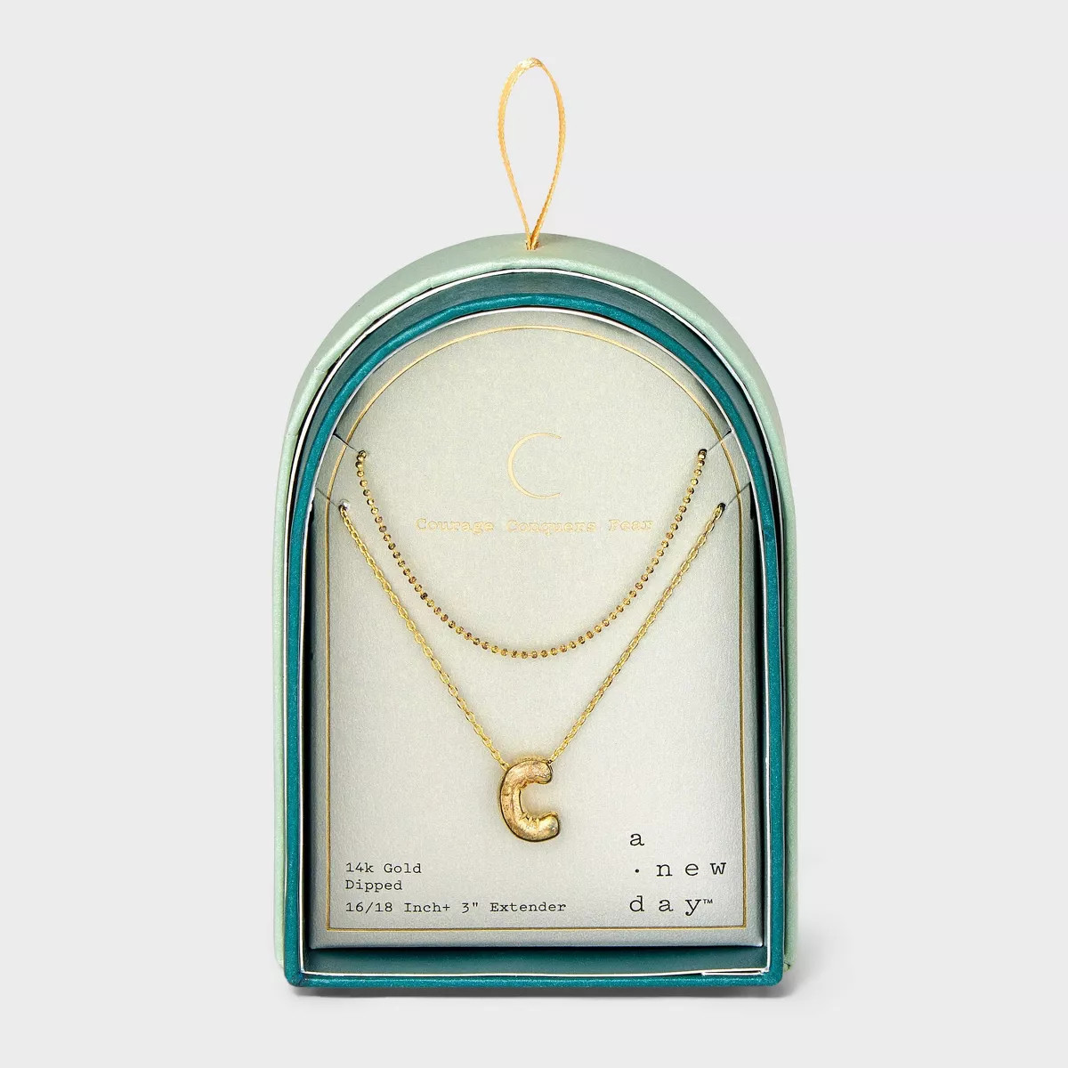 14K Gold Dipped Initial Bubble Multi-Strand Pendant Necklace - A New Day™ Gold | Target