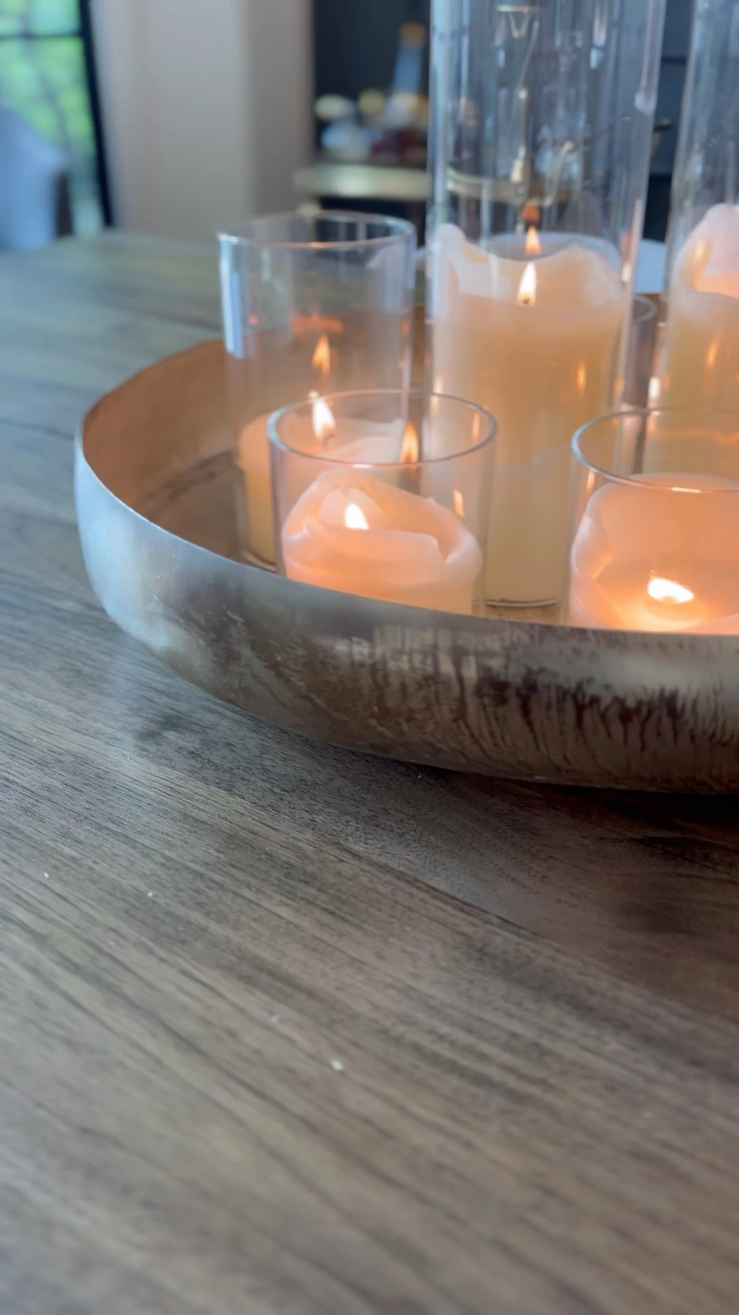 Large candle tray dining table centerpiece! I get so many questions on this! This is the large size. And I have the 6 pack of fall Amazon stems here!

#LTKFindsUnder50 #LTKSeasonal #LTKHome