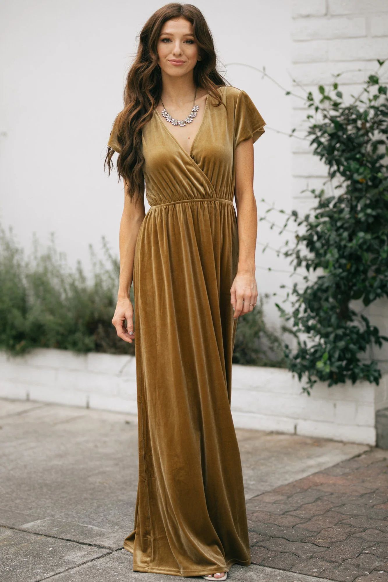 Vanessa Velvet Surplice Maxi Dress | Morning Lavender