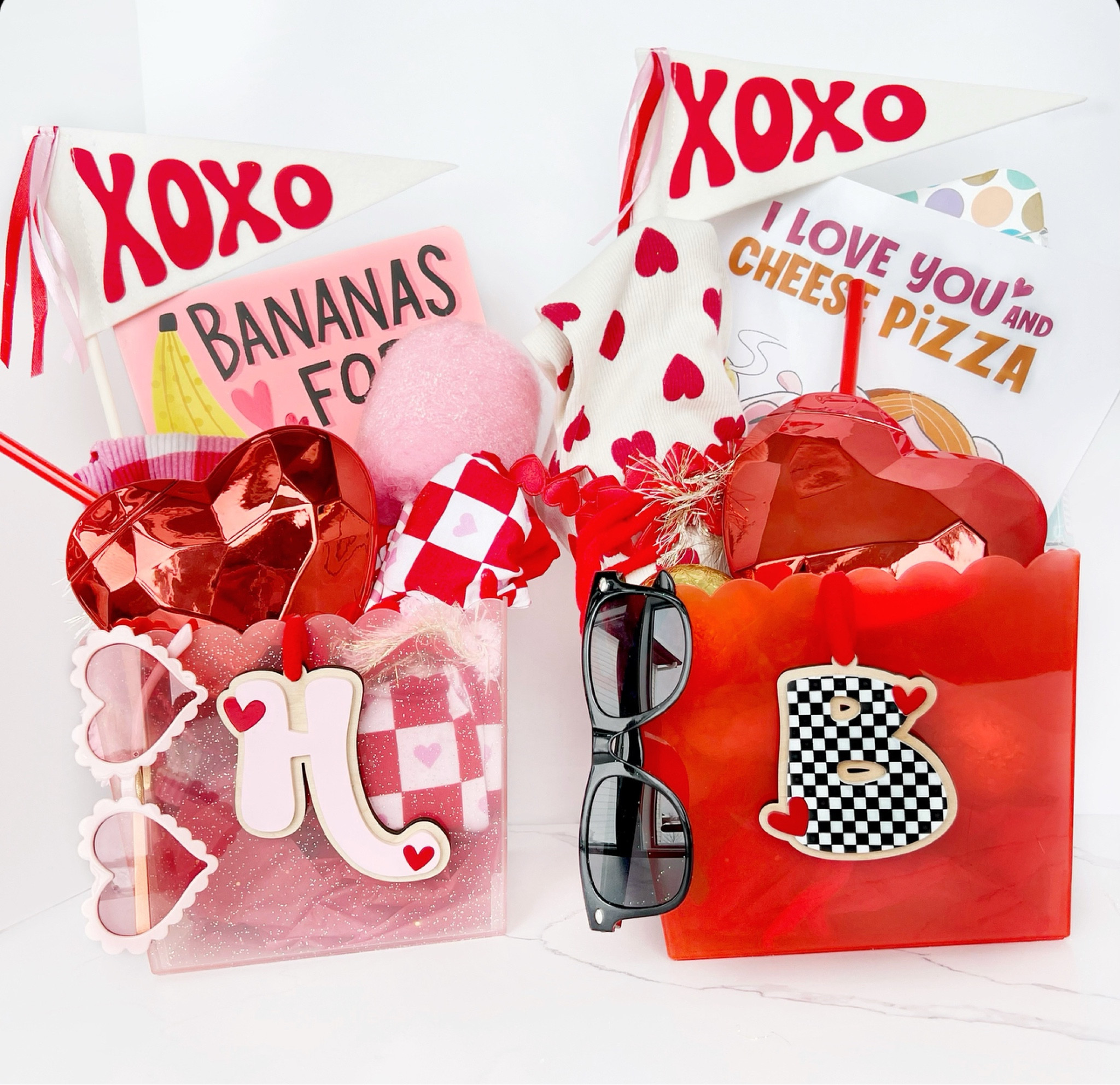 Valentine’s Day will be here before we know it.  We all know I LOVE holidays jammies & books so I put together fun little baskets for the kids. Normally I do holiday themed treats but we have so much left from Christmas, that I just skipped it.
Breckon’s basket (3.5 yr old) : Heart Jammies, sunnies, heart water bottle, a book, dot markers, and hot cocoa bombs. 
Halston’s basket (turns 1 next week 😭) :  a couple pairs of jammies, heart sunnies, a heart water bottle, and yogurt bites. 
If the weather didn’t keep me snowed in, I would have added a Valetine’s craft to Breckons.

The kids love them & honestly it is stuff I would have purchased for them anyways. ❤️

#LTKkids #LTKGiftGuide #LTKSeasonal