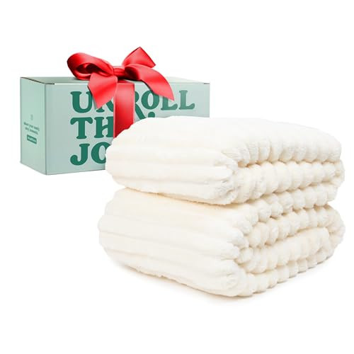 GO Premium Cozy Soft King Blanket for Couch & Bed - White Fleece Blanket for Living Room, Bedroom & Home Decor - Large (90x108 Inches) | Amazon (US)