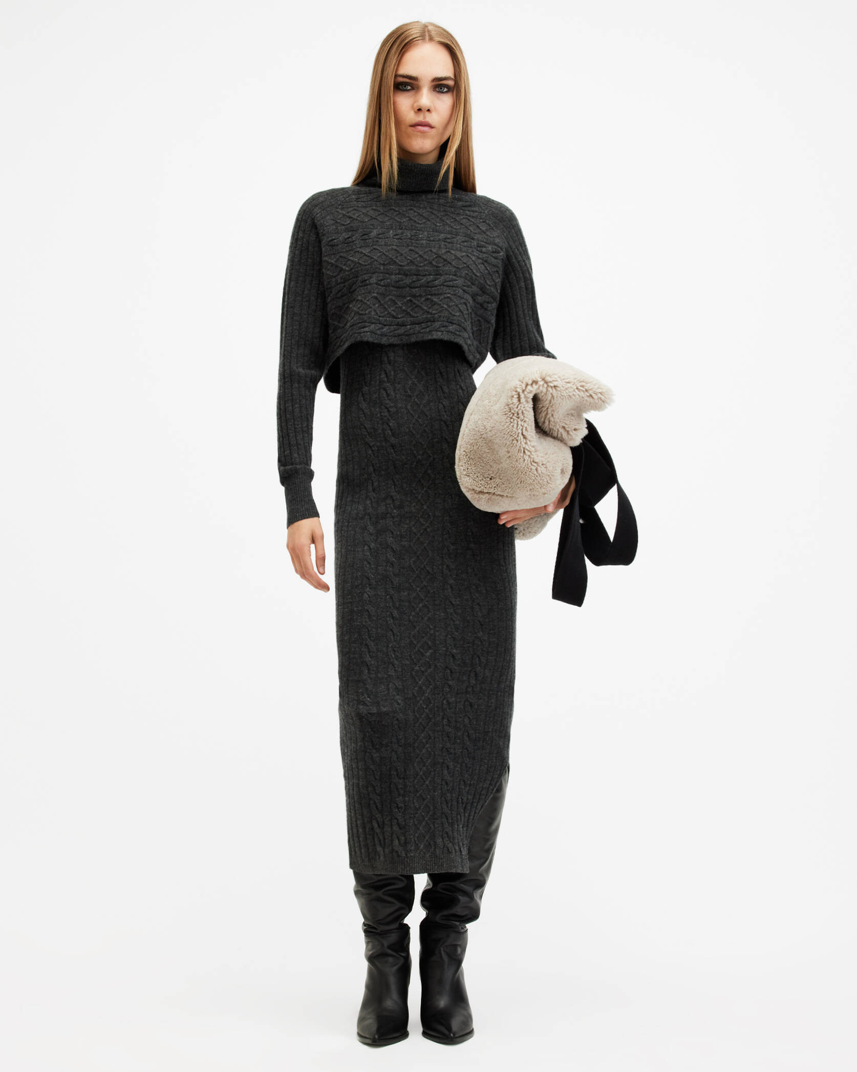 Muriel 2-In-1 Knitted Slim Midi Dress | AllSaints US